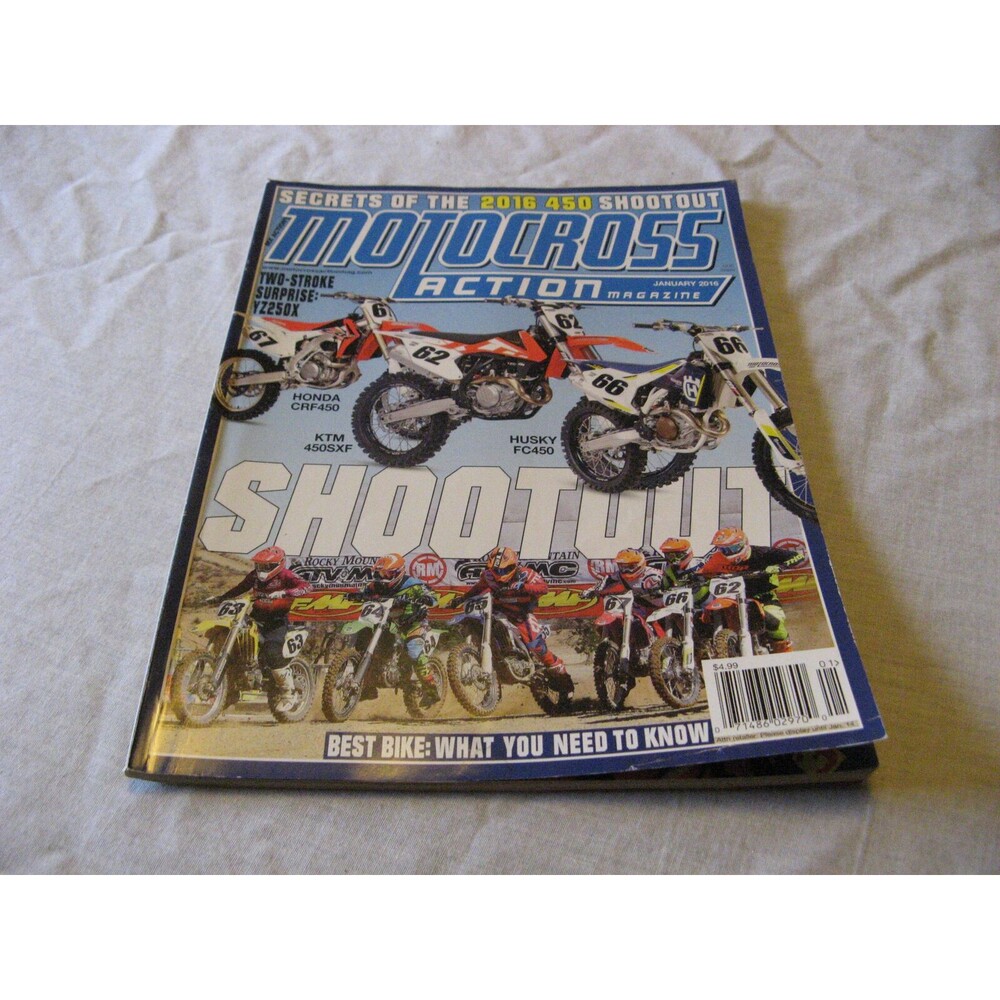 MOTOCROSS ACTION magazine January 2016 HUSKY FC450 KTM 450SXF Honda CRF450